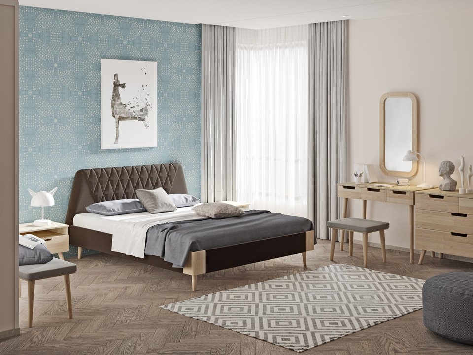 Кровать Lagom Hill Soft Лама Авокадо, Велюр Без основания Кровать Lagom Hill Soft Лама Авокадо, Велюр Без основания